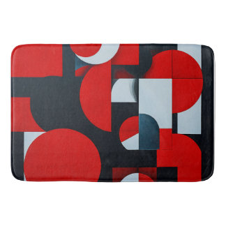 Geometrische rote Formen Badematte