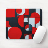 Geometrische rote Formen Mousepad (Mit Mouse)