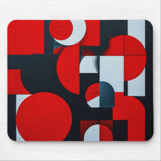 Geometrische rote Formen Mousepad