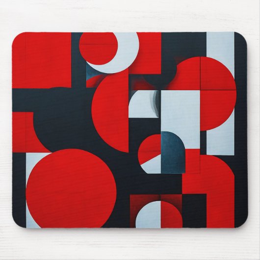 Geometrische rote Formen Mousepad (Vorne)