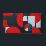 Geometrische rote Formen Schreibtischunterlage<br><div class="desc">Abstrakte Komposition mit verschiedenen geometrischen Formen, einschließlich Kreisen und Rechtecken, in einer fett roten, weißen und schwarzen Farbpalette dargestellt. Die Anordnung schafft ein dynamisches visuelles Zusammenspiel mit überlappenden Formen und kontrastierenden Farben, die das Auge gezeichnet haben. Die roten Formen dominieren die Leinwand, die Schwarz- und Weißelemente sorgen für Ausgewogenheit und...</div>