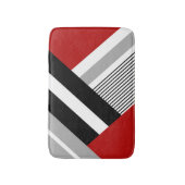 geometrische rote, graue, weiße und schwarze Forme Badematte (Vorderseite Vertikal)