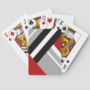 geometrische rote, graue, weiße und schwarze Forme Spielkarten