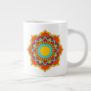 Geometrische rote Mandala-Blume-54567 Jumbo-Tasse