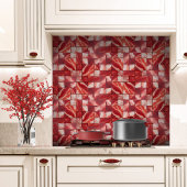 Geometrische rote Marmorkunst Fliese