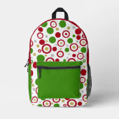 Geometrische rote Polka-Punkte Bedruckter Rucksack (Vorderseite)