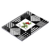 Geometrische Rote Rose von Girl Black und Weiß mit Notizblock (Linke Seite)