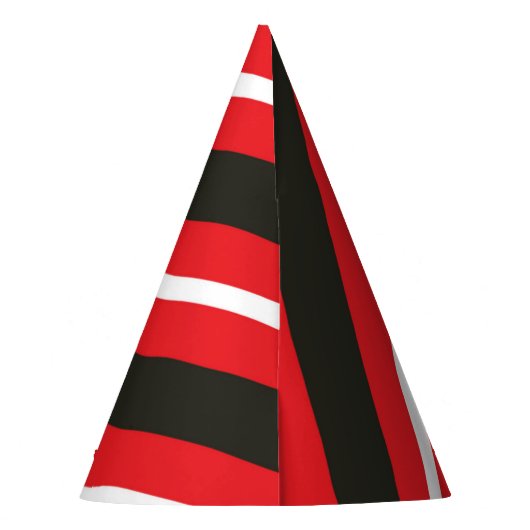 Geometrische rote Schwarz-weiße Diagonallinien Partyhütchen (Rückseite)