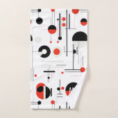 Geometrische, rote, schwarze Bauhaus-Formen auf we Badhandtuch Set (Handtuch)