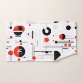 Geometrische, rote, schwarze Bauhaus-Formen auf we Badhandtuch Set (Handtuch)