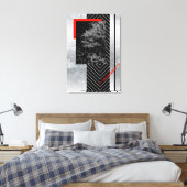 Geometrische rote, schwarze, graue, moderne Leinwa Leinwanddruck (Insitu (Schlafzimmer))