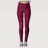 Geometrische Rotwild-weißer Büffel draußen Leggings (Vorderseite)