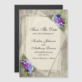 Geometrische rrische Stiefmütterchen Save the Date Magneteinladung