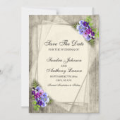 Geometrische rrische Stiefmütterchen Save the Date Magneteinladung (Vorderseite)