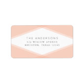Geometrische Rücksendeadresse Peach Layered Adressaufkleber (Vorne)