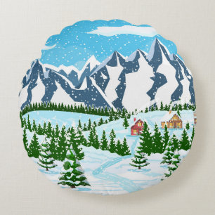 geometrische Rundbussgewebe, handgefertigt mit der Rundes Kissen