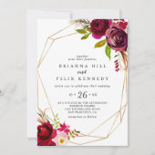 Geometrische rustikale Burgund Lässige Hochzeit Einladung (Vorderseite)