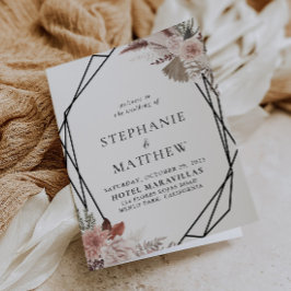 Geometrische Rustikale Rose, geflochtene Hochzeit Programm