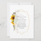Geometrische rustische Sonnenblumen - Feier des Le Einladung (Vorderseite)