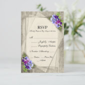 Geometrische rustische Stiefmütterchen in blauer u RSVP Karte (Stehend Vorderseite)