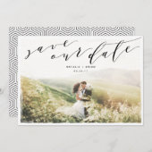 Geometrische Save the Date gemalte Frame-Karte (Vorne/Hinten)