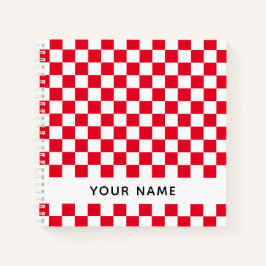 Geometrische Schachbretter mit roter kroatischer B Notizblock