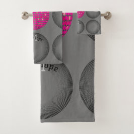 Geometrische Schaltkreise Monogramm Modernes Minim Badhandtuch Set