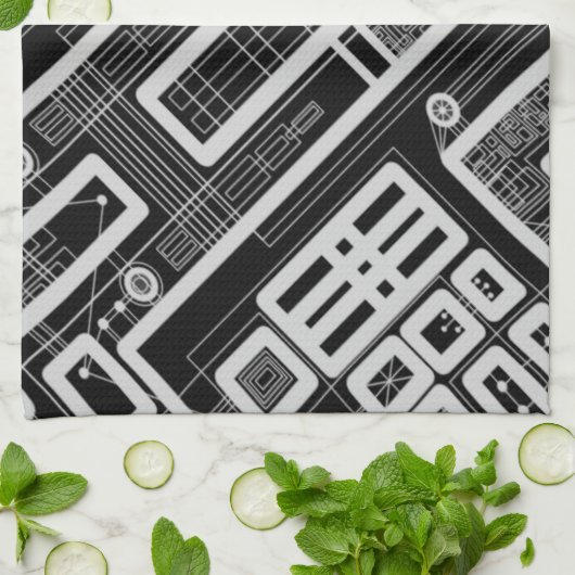 Geometrische Schalttafel Handtuch (Gefaltet)