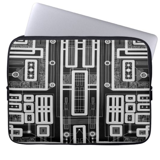 Geometrische Schalttafel Laptopschutzhülle (Vorderseite)