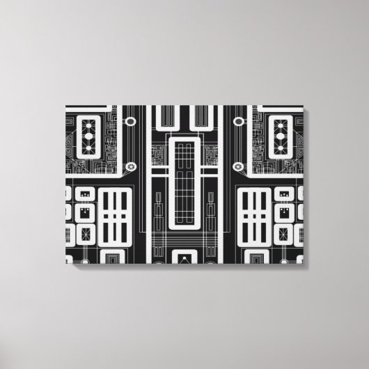 Geometrische Schalttafel Leinwanddruck (Vorderseite)