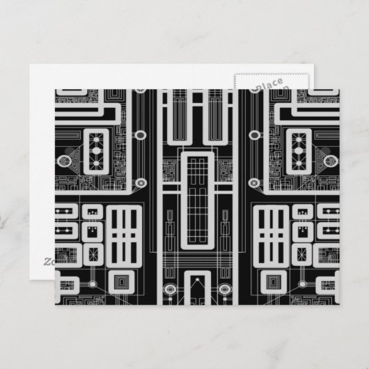 Geometrische Schalttafel Postkarte (Vorne/Hinten)
