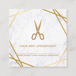 Geometrische Schere-Marmorhaar-Stylist-Verabredung Quadratische Visitenkarte