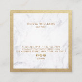 Geometrische Schere-Marmorhaar-Stylist-Verabredung Quadratische Visitenkarte (Rückseite)