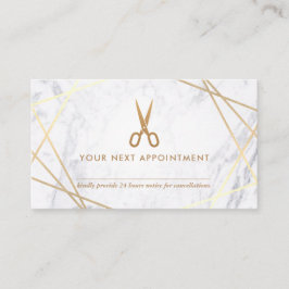 Geometrische Schere-Marmorhaar-Stylist-Verabredung Visitenkarte