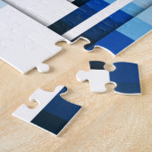 Geometrische Schichten von Blau Puzzle (Seite)