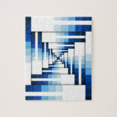 Geometrische Schichten von Blau Puzzle (Vertikal)