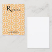Geometrische Schmuckanzeige für Soft Light Orange Visitenkarte (Vorne/Hinten)