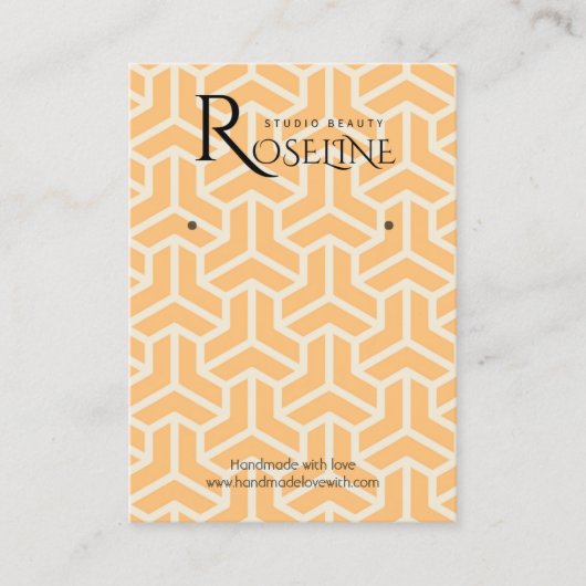Geometrische Schmuckanzeige für Soft Light Orange Visitenkarte (Vorderseite)