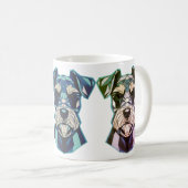 Geometrische Schnauzer-Kunst Kaffeetasse (VorderseiteRechts)
