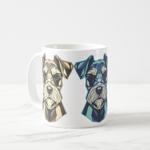 Geometrische Schnauzer-Kunst Kaffeetasse