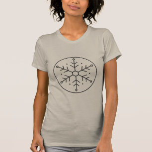 Geometrische Schneeflocke in Kreislinienarbeit T-Shirt