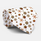Geometrische Schneeflocken 2 Krawatte - Orange (Gerollt)