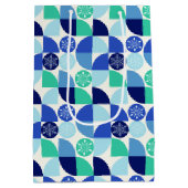 Geometrische Schneeflocken - Hintergrund - Geschen Mittlere Geschenktüte (Rückseite)