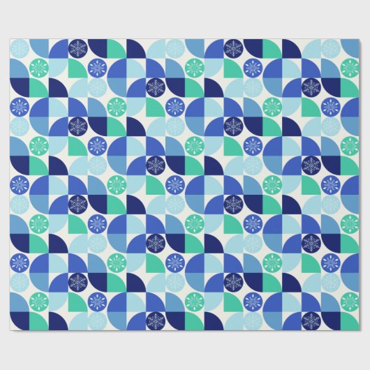 Geometrische Schneeflocken - Hintergrund Geschenkpapier (Flach)