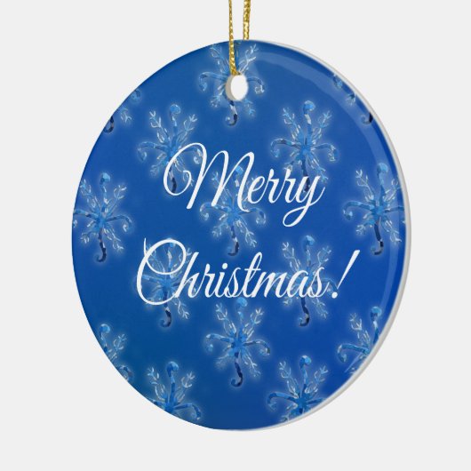 Geometrische Schneeflocken Keramik Ornament (Links)