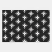 Geometrische Schneeflocken - Schwarz-weiß Geschenkpapier Set (Vorderseite 2)