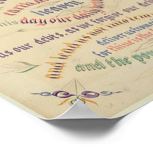 Geometrische Schnörkel des kalligrafischen Lord Poster (Ecke)