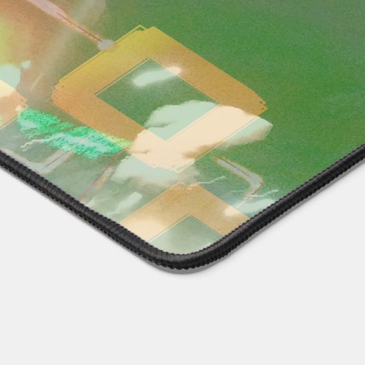 Geometrische Schreibmatte für grüne und gelbe Quad Schreibtischunterlage (Ecke)