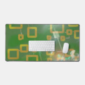 Geometrische Schreibmatte für grüne und gelbe Quad Schreibtischunterlage (Tastatur & Maus)