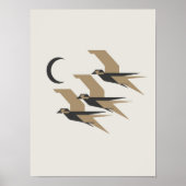 Geometrische Schwalbe Moderne Minimalistische Voge Poster (Vorne)
